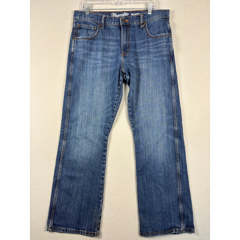 Wrangler Retro Relaxed Boot Jeans Western Denim 34x30 Medium Blue Wash
